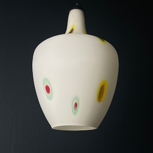 Mid-century multicolor opaline murano glass pendant lamp by Stilnovo Italy 1950s