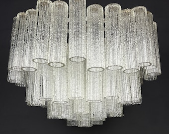 Murano chandelier Tronchi by Toni Zuccheri for Venini Italy 1960s 73 glass element XXL huge murano chandelier