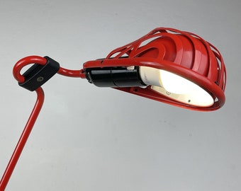 Mid-century red desk  lamp IGLOO by Tommaso Cimini for Lumina Italy 1980s