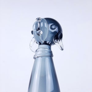 Vintage clear grey murano glass sculpture Dog Vetro Artistico Veneziano Italy 1960s Magic Art Glass Sculpture