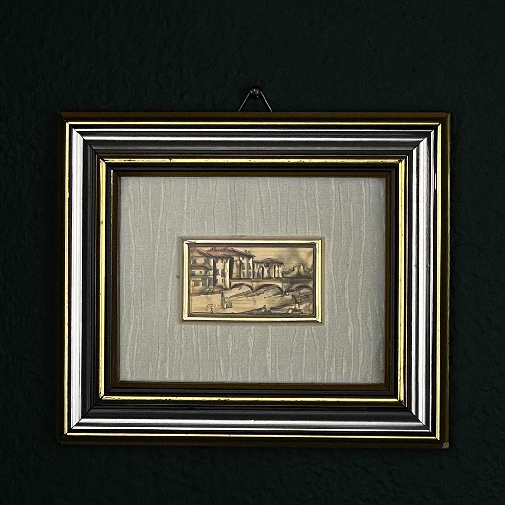 Vintage 925 Silver Pressed Art Framed, Italy, 1970s, Vintage Home