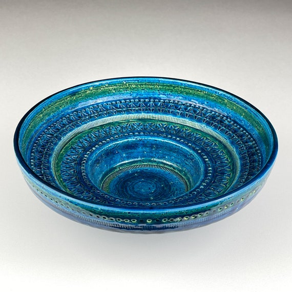 Vintage Ceramic Plate Rimini Blue, Design Aldo Londi, Bitossi