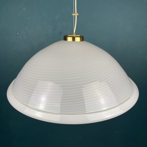 Vintage large swirl murano glass pendant lamp Italy 80s White Mid-century Lighting Vintage murano chandelier