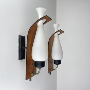Wall lamps by Stilnovo, Italy 1950s, Set of 2 / Vintage italian sconces / Mid-century modern lighting