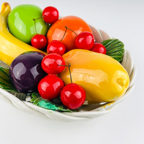 フルーツ バスケット 陶器 ヴィンテージ イタリア製 陶器製 フルーツ