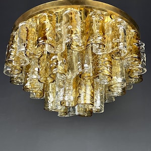 Murano chandelier by Mazzega Italy 1960s Mid-century modern italian lighting 36 murano glass plates