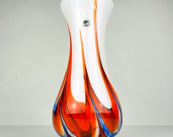 Murano glass hand-cut vase by Carlo Moretti Italy 1970s original murano vase