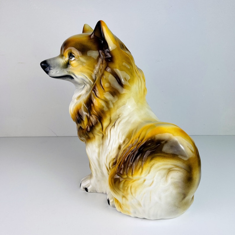 Vintage glazed ceramic sculpture dog Italy 1960s Retro home decor mid-century italian decoration image 10