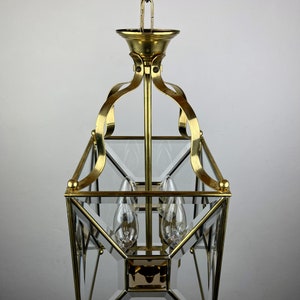 Vintage pendant lamp Italy '60s Brass Polished Glass Retro lighting Mid-century italian modern image 7