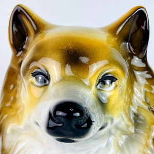 Vintage glazed ceramic sculpture dog Italy 1960s Retro home decor mid-century italian decoration image 3