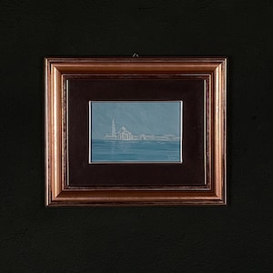 Luigi Targa, Venetian lagoon in the heavenly glare, Padua, Italy 1970s, Oil on Canvas, Framed