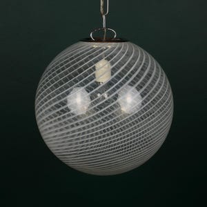 Vintage swirl murano pendant lamp, Italy 1970s