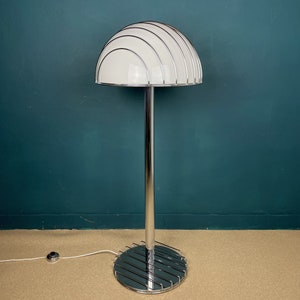Mid-century modern floor lamp by Adalberto Dal Lago for Esperia Italy 1960s Withe floor lamp Vintage