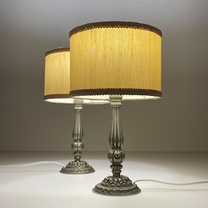 Vintage metal table lamp, Italy 1960s, Set of 2, Vintage home decor