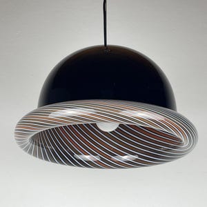 Vintage Murano black pendant lamp, Italy 1960s