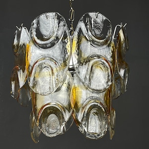 Murano chandelier by Mazzega Italy 1960s Mid-century modern italian lighting 14 murano glass petals