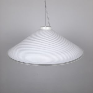 Retro swirl murano glass pendant lamp Italy 1970s Mid-century light