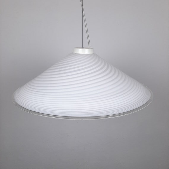 Retro Swirl Murano Glass Pendant Lamp Italy 1970s Mid-century Light -   Sweden