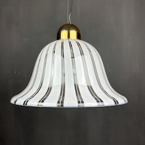 Vintage Murano weiße Hängelampe Italien 1970er Jahre italienische Mid-Century Beleuchtung Retro Wohnkultur