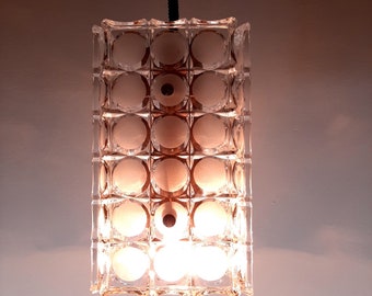 Retro glass pendant lamp Italy 70s Art deco Mid-century Modern Vintage lighting