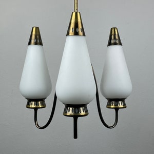 Vintage brass chandelier Italy 1950s Mid-century Art Deco design