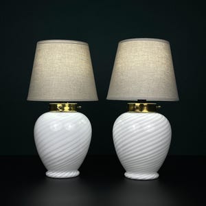 Classic Murano glass table lamps, Italy 1970s, Set of 2