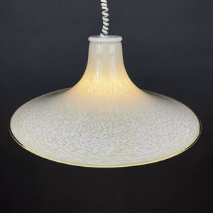 Mid-century beige murano glass pendant lamp Italy 1970s Handblown murano chandelier