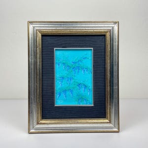 Luigi Targa, Blue Flowers, Padua, Italy 1970s, Oil on Canvas, Framed