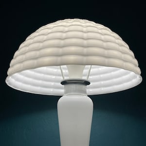 Grande candeeiro de mesa branco de Murano Cogumelo Itália década de 1970 italiano moderno de meados do século