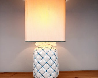 Vintage ceramic table lamp Italy 1960s Pillow lamp quilt nightlamp Retro home lighting