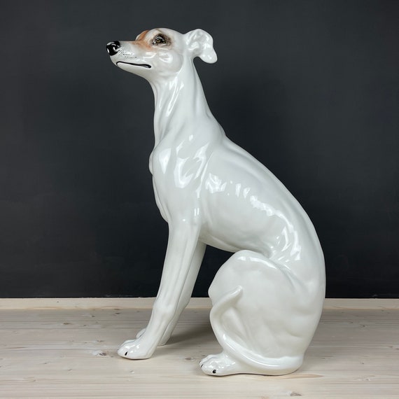 Large Ceramic Sculpture of Dog From Bassano, Italy 1980s, Vintage 
