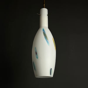 Multicolor opaline murano glass pendant lamp by Stilnovo, Italy 1950s, Mid-century modern