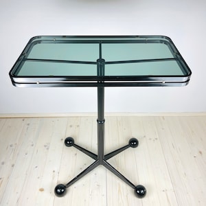 Large black coffee table by Allegri Arredamenti Italy 1970s Vintage mid-century modern italian trolley