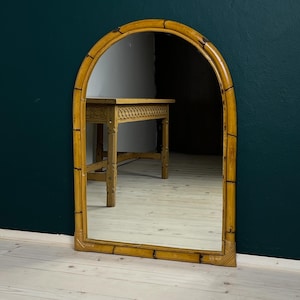 Mid-Century Bamboo Arch Wall Mirror, Italy, 1960s, Vintage home decor