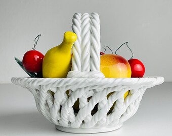20世紀半ばのイタリア製ヴィンテージ陶器フルーツバスケット - Etsy 日本