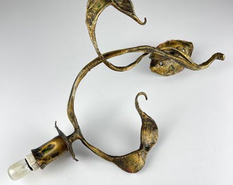 Luminária de parede original brutalista de metal de Salvino Marsura, Itália, década de 1960, moderna de meados do século