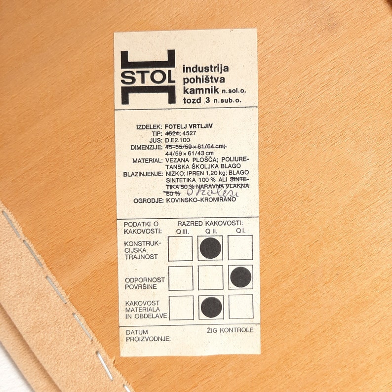 1 von 2 Mid-Century Bürostuhl Stol Kamnik 1980er Jahre | Etsy