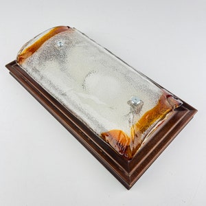 Vintage Holz Murano Wandlampe Italien, 1970er Jahre MCM Wandlampe