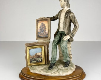 Original ceramic sculpture Artist by Capodimonte, Italy 1970s, Vintage home decor