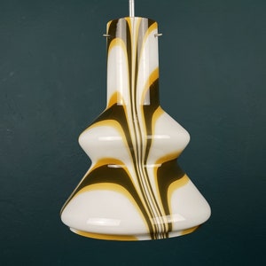 Mid Century braun Opalglas Murano Glas Pendelleuchte Italien 1950er Jahre