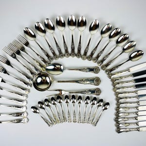 Vintage Silver Cutlery Set for 12 people, Italy, 1960s