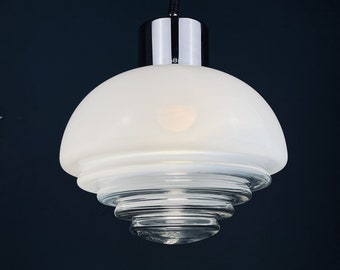 Vintage Mazzega Murano Glass Pendant Lamp: 1970s Italian Space Age Lighting