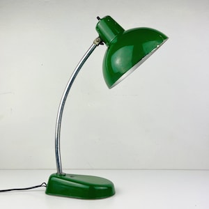 Green Industrial metal desk lamp A.Perazzone TORINO Italy 1960s Mid-century office table lamp