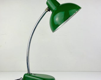 Green Industrial metal desk lamp A.Perazzone TORINO Italy 1960s Mid-century office table lamp