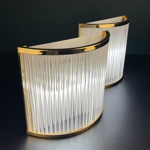 Art Deco Murano Wall lamps by De Majo, Set of 2, Italy, 1970s, Vintage Home Decor