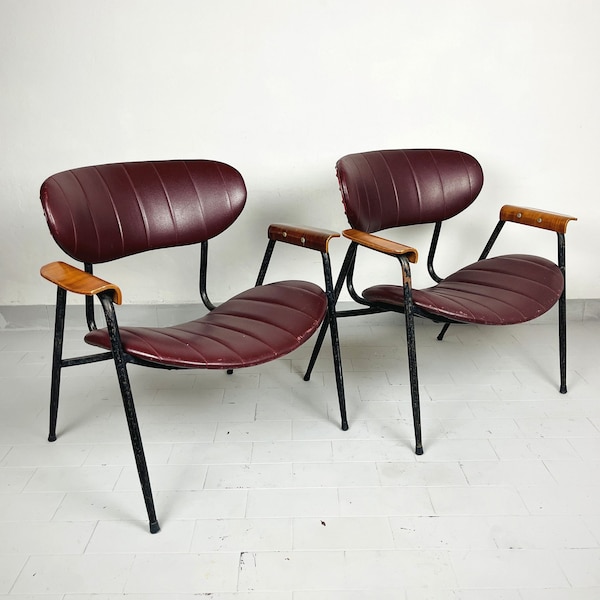 Pair of vintage armchair by Gastone Rinaldi for Rima (Padua) Italy 1950s