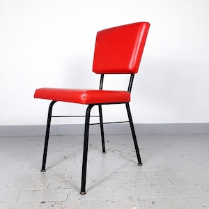 Vintage Red Dining Chair: Mobili Polli Italian Mid-Century Design