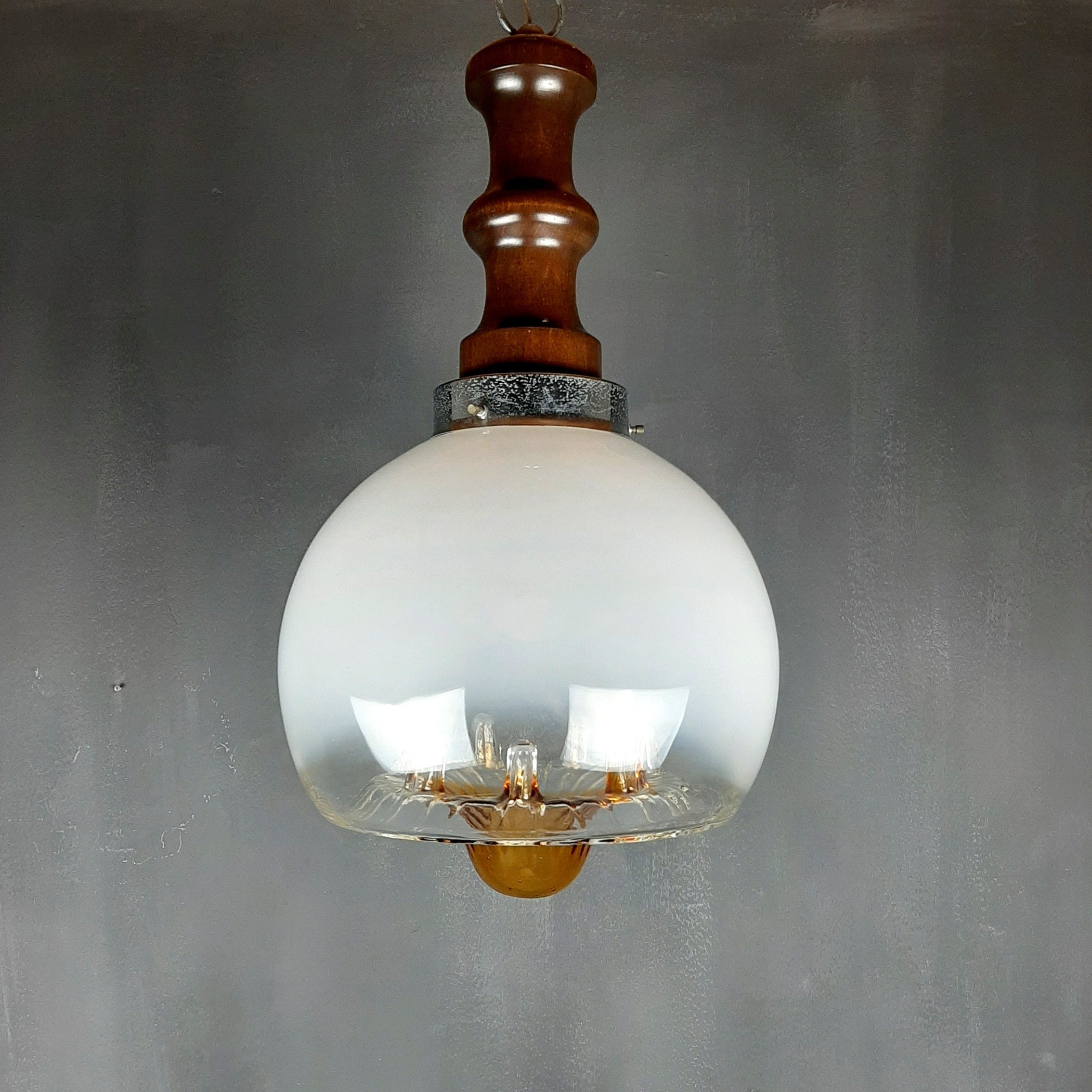 Zweifarbige Vintage-Lampe von Murano Mazzega, Italien 1970