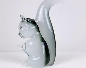 Murano smokey glass sculpture Squirrel V. Nasson Italy 1970s  Magic Art Glass Sculpture