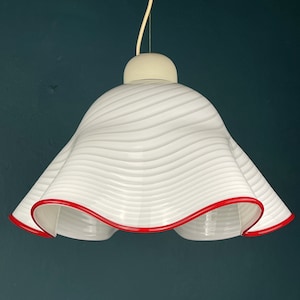 Vintage Murano Pendant Lamp Fazzoletto Vetri Murano, Italy 1970s, Mid-century Modern Italian Design